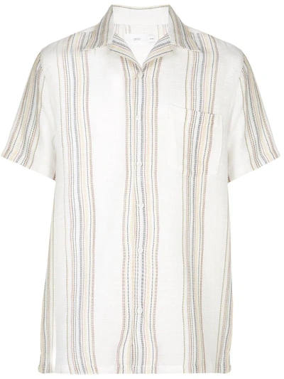 Onia Vacation Woven Short-sleeve Classic Fit Button-down Shirt In White