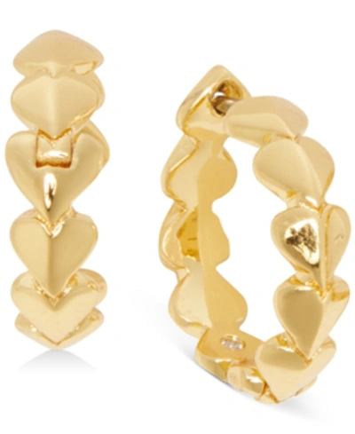 Kate Spade Small Gold-tone Heart Extra-small Huggie Hoop Earrings, .19"