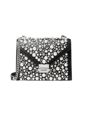 michael kors whitney large embellished leather shoulder bag
