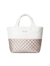 Mz Wallace Color-block Small Metro Tote In Glacier/rose Gold Metallic