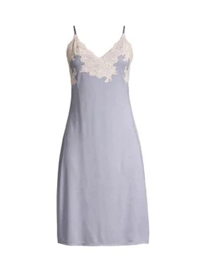 Natori Women's Luxe Shangri-la Chemise In Blue Granite