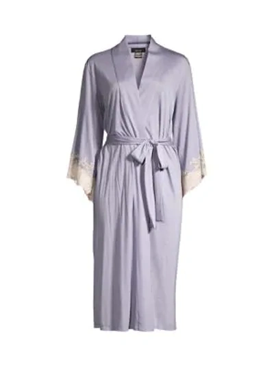 Natori Luxe Shangri-la Dressing Gown In Blue