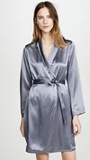 La Perla Women's Silk Short Robe In Silver