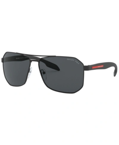 Prada Ps 51vs Dg0 5z1 Navigator Polarized Sunglasses In Grey