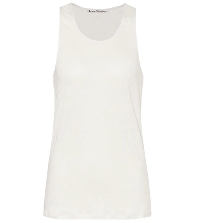 Acne Studios Linen Racer Tank Top In Off-white