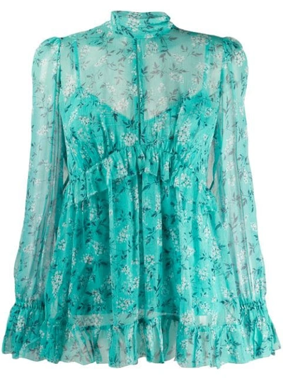Zimmermann Moncur Gathered Frill Top In Green