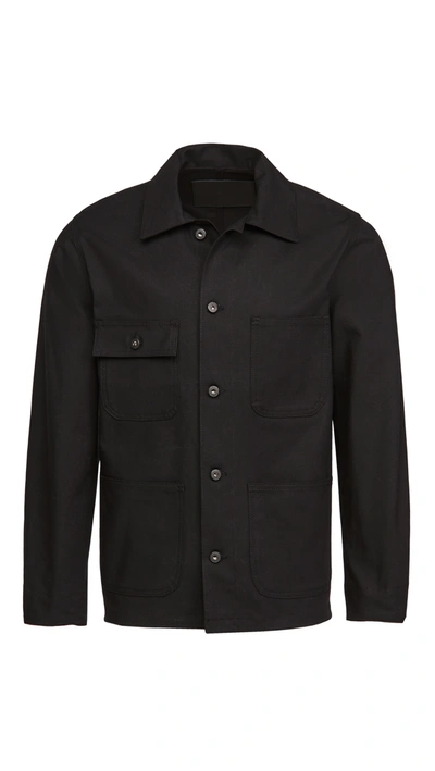 Naked & Famous Chore Coat In Black Canvas