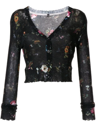 R13 Cropped-cardigan Aus Kaschmir In Multi