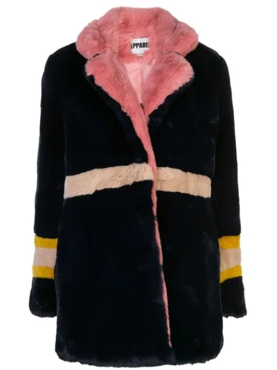 Apparis Lisa Panelled Faux-fur Coat In Multi