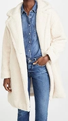 Apparis Daryna Double-breasted Sherpa Coat In Ivory