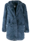 Apparis Sophie Faux Fur Coat In Steel Blue