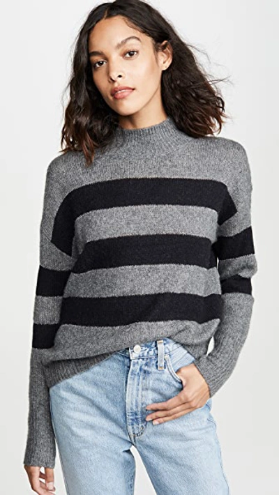 Rails Ellise Stripe Cashmere Blend Sweater In Charcoal/midnight Stripe