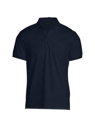 Rag & Bone Principal Jersey Classic Fit Polo In Navy