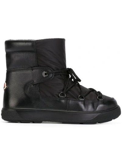 Moncler New Fanny Shearling-lined Calf Hair And Leather Snow Boots In Black