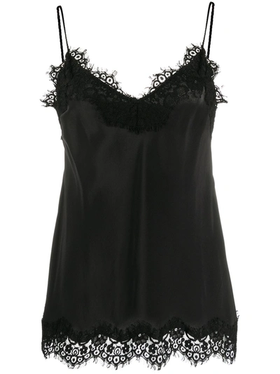 Zimmermann Lace-trimmed Silk Top In Black