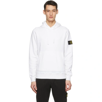 Stone Island Patch-embellished Hoodie In White