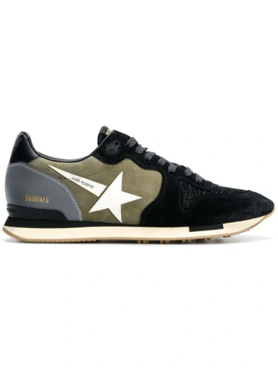 Golden Goose Sneaker "running" In Green Black Reflex