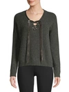 Rails Amelia Lace-up Sweater In Charcoal