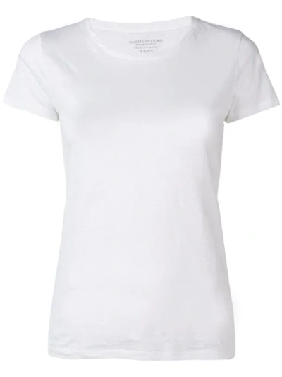 Majestic Casual Round Neck T-shirt In White