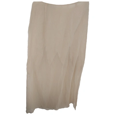 Pre-owned Alberta Ferretti Silk Maxi Skirt In Beige
