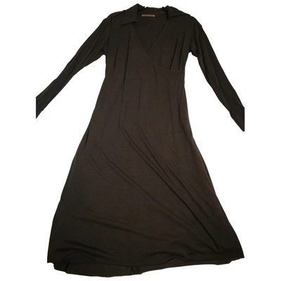 Pre-owned Velvet Mid-length Dress In Brown