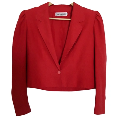 Pre-owned Guy Laroche Linen Short Waistcoat In Red