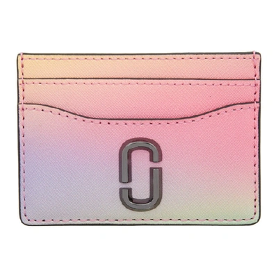 Marc Jacobs The Snapshot Airbrushed Coated Leather Card Case In Multicoloured