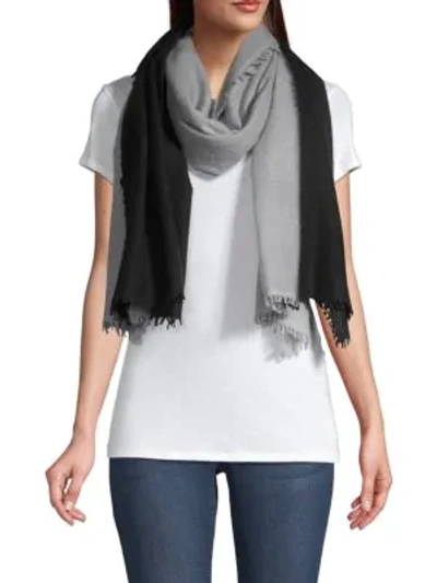 Bindya Women's Dip-dye Colorblocked Scarf In Black White