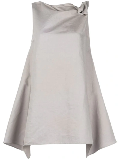 Y's Draped Trapeze Top In Grey