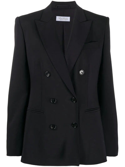 Max Mara Mina Double Breasted Jersey Blazer In Black