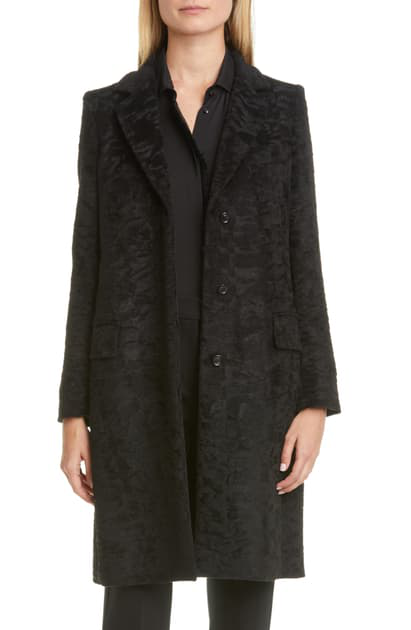 Max Mara Oncia Brocade Alpaca & Wool Tailored Coat In Black | ModeSens