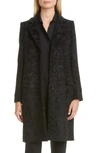 Max Mara Oncia Brocade Alpaca & Wool Tailored Coat In Black