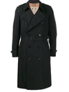 Burberry Double-breasted Trench Coat In Black