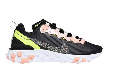 Pre-owned Nike React Element 55 Premium Black Coral Stardust (women's) In Black/coral Stardust/light Soft Pink
