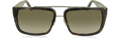 Marc Jacobs Designer Sunglasses Marc 57/s Acetate Rectangular Aviator Men's Sunglasses In Havana/ Marron