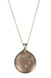 Alexis Bittar 10k Goldplated, Lucite & Crystal-studded Large Disc Pendant Necklace In Multi/gold