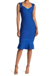 Herve Leger Sweetheart Flare Hem Bandage Dress In Green Opal | ModeSens