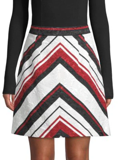 Dolce & Gabbana Chevron-striped A-line Skirt In Multi
