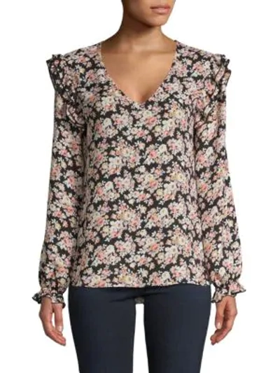 Supply & Demand Peggy Dark Floral-print Top