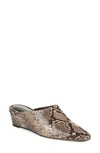 Vince Baxley Snake-print Leather Wedge Mules In Taupe Snake Print