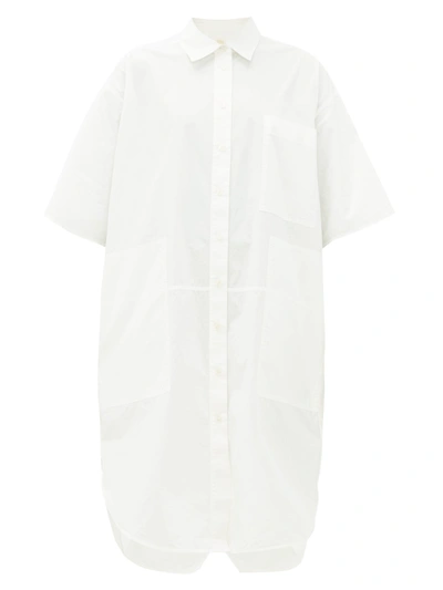 Lee Mathews Workroom Patch-pocket Cotton-poplin Shirt Dress In Ivory