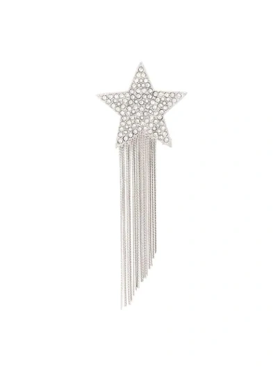 Saint Laurent Fringed Crystal Star Brooch