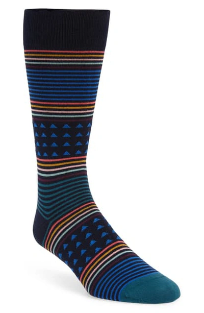 Paul Smith Men's Jack Striped Socks In Blue
