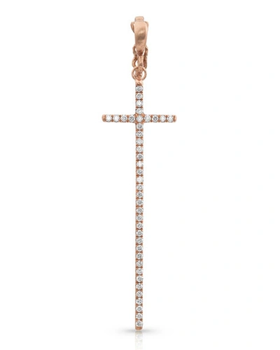 Dominique Cohen 18k Rose Gold Diamond Cross Pendant (tall)