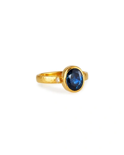 Gurhan One-of-a-kind Prune Blue Sapphire Oval Ring