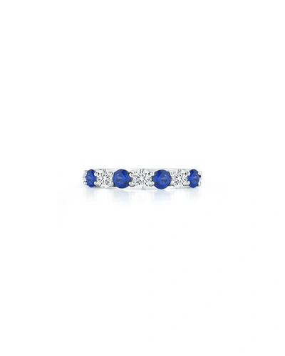 Nm Diamond Collection Platinum Blue Sapphire/diamond Ring