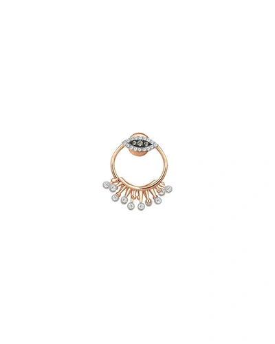 Kismet By Milka 14k Rose Gold Eye Eternal Vision Round Earring Jacket In Diamonds, Single