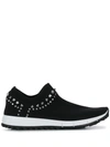 Jimmy Choo Verona Crystal-embellished Sneakers In Black