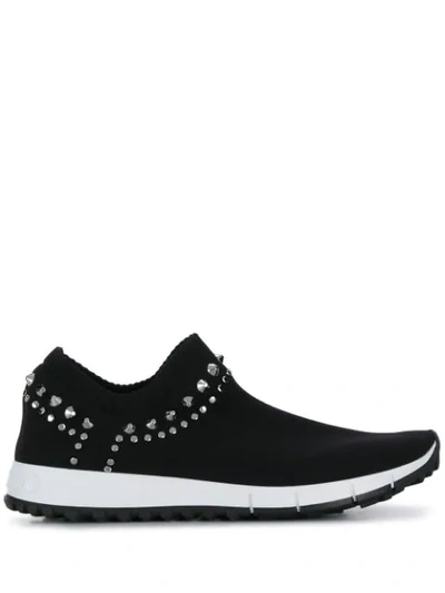 Jimmy Choo Verona Crystal-embellished Sneakers In Black