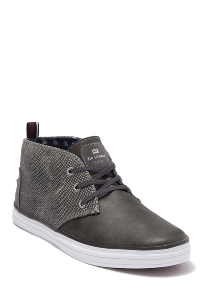 Ben Sherman Brahma Chukka Mixed-media Ankle Sneakers In Dk Gry Can